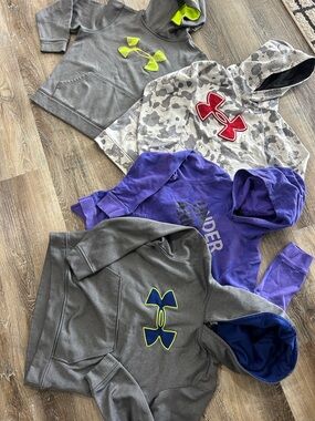Under Armour Kids Hoodies YL - Gray, Purple, Camo, Neon Yellow, Red